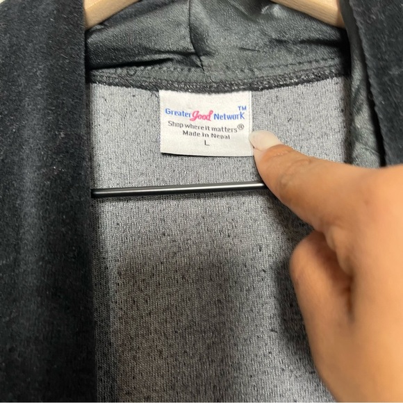 VTG Greater Good Network Women Cardigan Jacket Black Velour Floral Whimsygoth - Picture 4 of 9